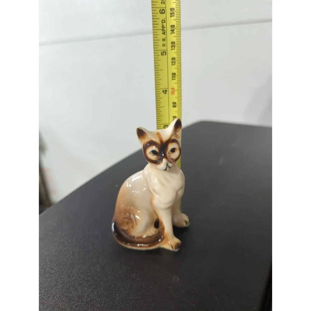 Vintage MCM Japan Siamese Cat Figure Porcelain Kitty Kitten Figurine